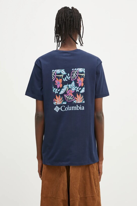 Odzież Columbia t-shirt bawełniany North Cascades 1834041. granatowy