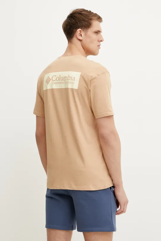 Odzież Columbia t-shirt bawełniany North Cascades 1834041. brązowy