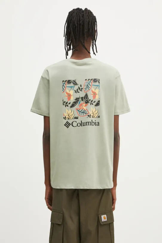 Bavlněné tričko Columbia North Cascades regular zelená 1834041.