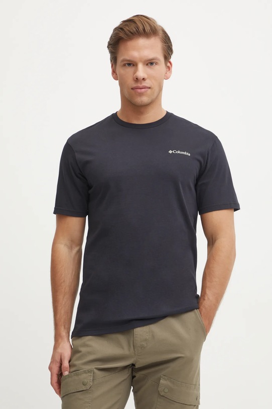 Odzież Columbia t-shirt bawełniany North Cascades 1834041. czarny