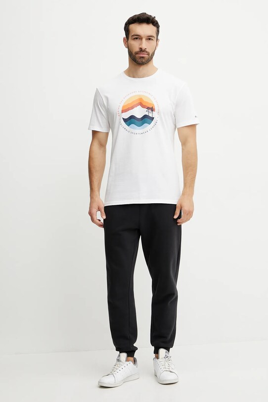 Columbia t-shirt bawełniany Path Lake 1934814. biały SS25
