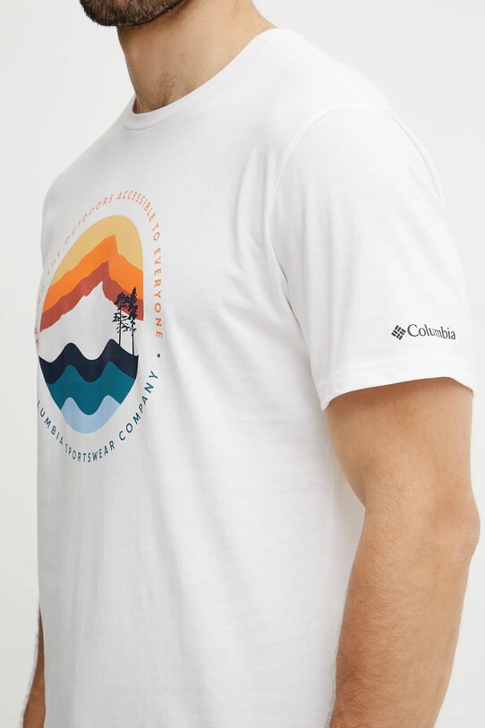 Columbia t-shirt bawełniany Path Lake biały 1934814.