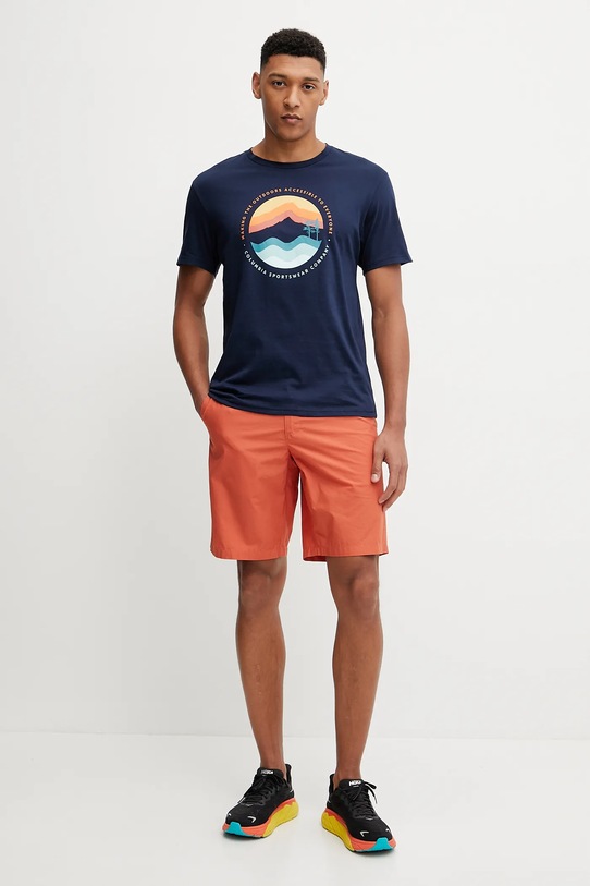 Columbia tricou din bumbac Path Lake 1934814. bleumarin SS25