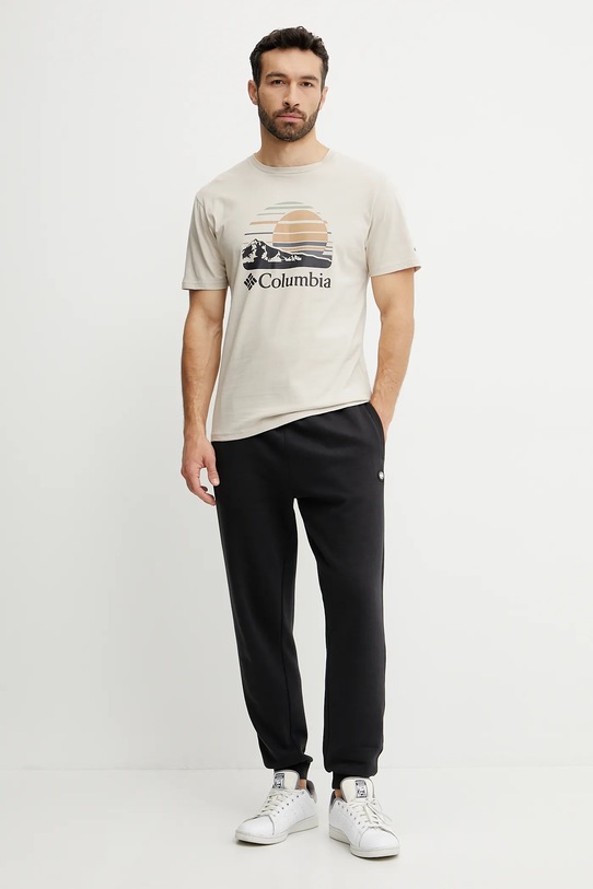 Columbia tricou din bumbac Path Lake 1934814. bej SS25