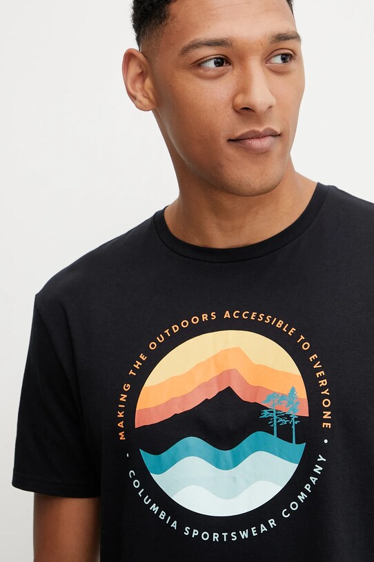 Columbia tricou din bumbac Path Lake negru 1934814.