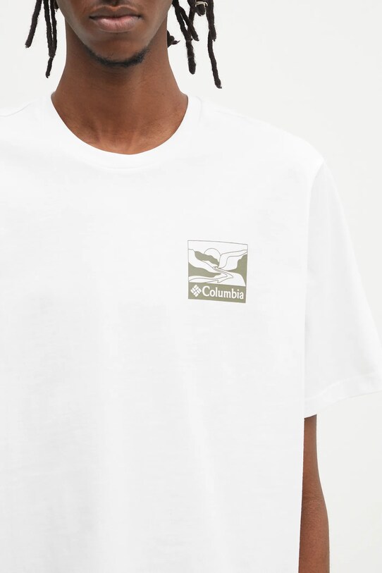 Columbia tricou din bumbac Explorers Canyon alb 2036451.