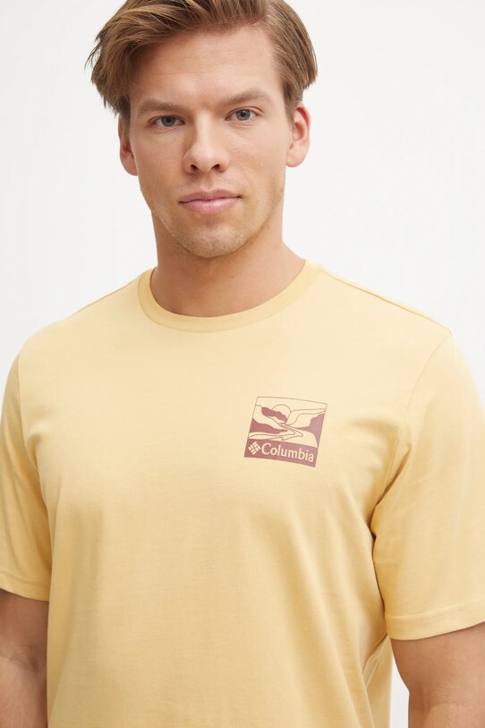 Columbia tricou din bumbac Explorers Canyon galben 2036451.