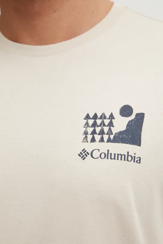 Columbia t-shirt bawełniany Explorers Canyon 2036451. beżowy