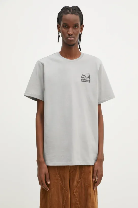 Бавовняна футболка Columbia Explorers Canyon надрук сірий 2036451.