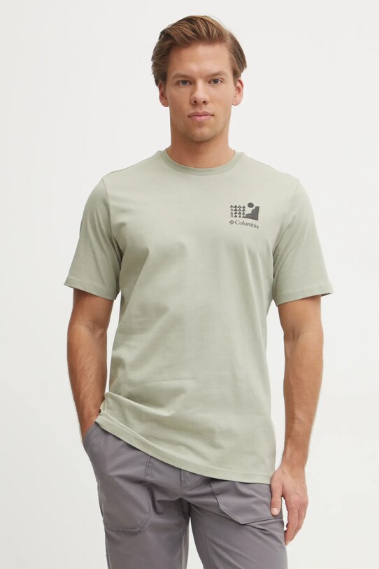 Îmbrăcăminte Columbia tricou din bumbac Explorers Canyon 2036451. verde