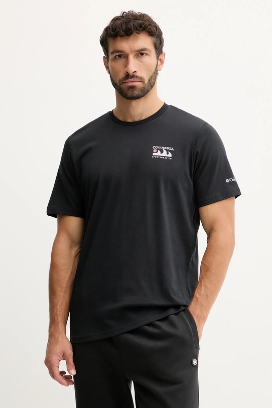 Îmbrăcăminte Columbia tricou din bumbac Explorers Canyon 2036451. negru