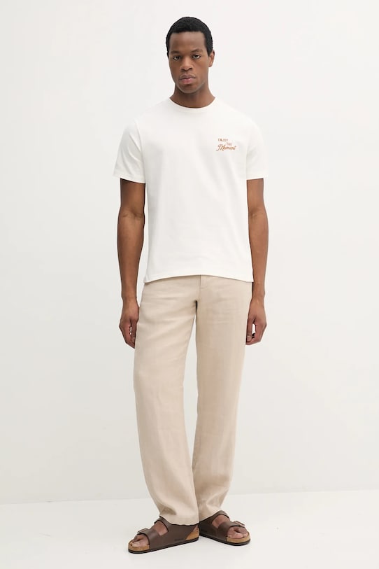 Хлопковая футболка United Colors of Benetton 34BNU10AP бежевый SS25