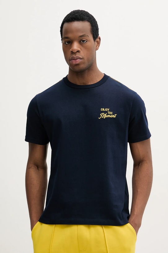 Bavlněné tričko United Colors of Benetton nášivka námořnická modř 34BNU10AP