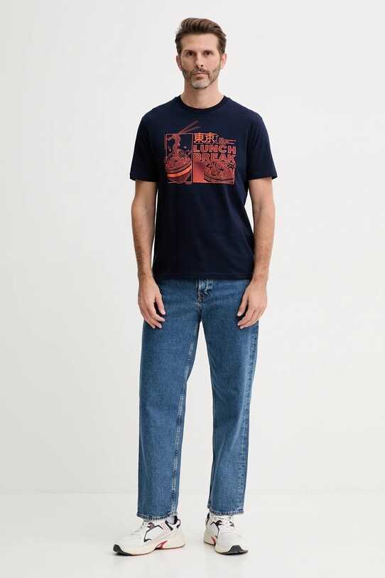 Хлопковая футболка United Colors of Benetton 3I1XU10A4 тёмно-синий SS25