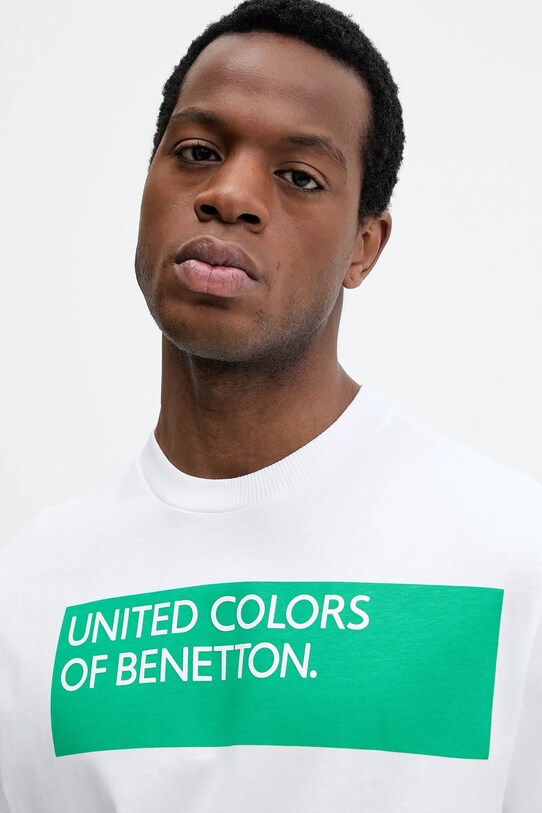 Бавовняна футболка United Colors of Benetton білий 3BL0U10A2
