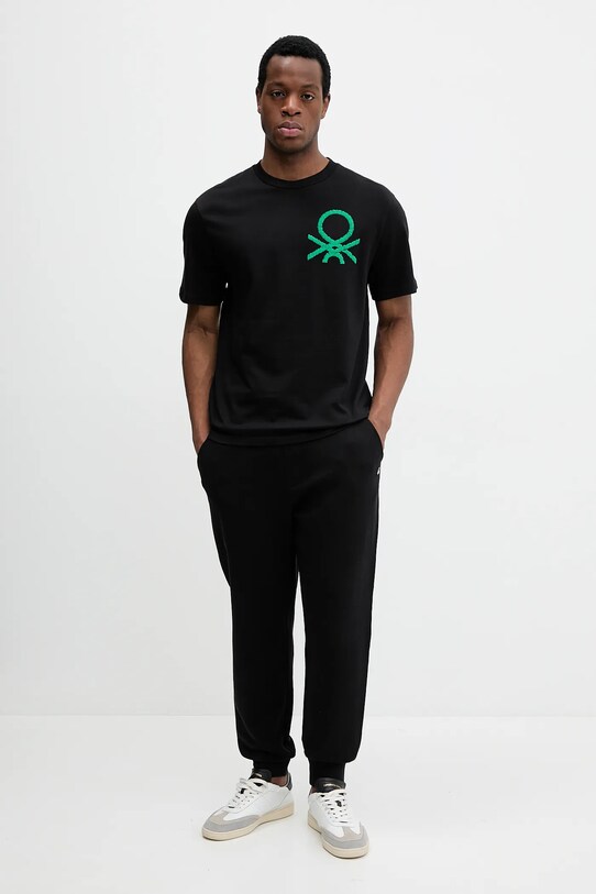 United Colors of Benetton t-shirt bawełniany 3BL0U10A2 czarny SS25