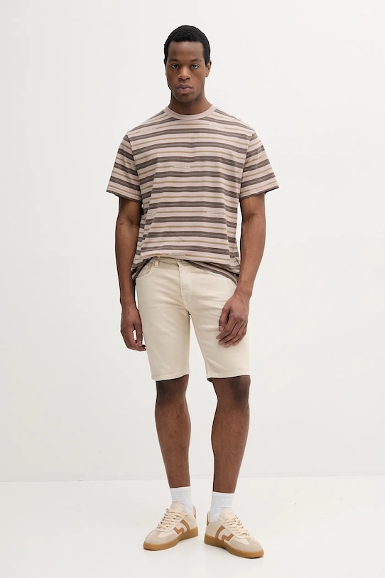 United Colors of Benetton pamut póló 30CXU10A0 barna SS25