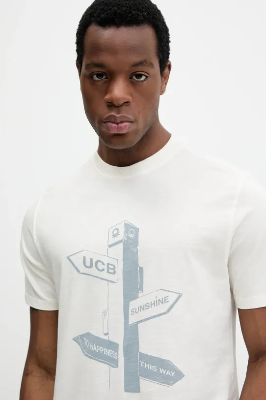 United Colors of Benetton tricou din bumbac bej 3F98U109Y