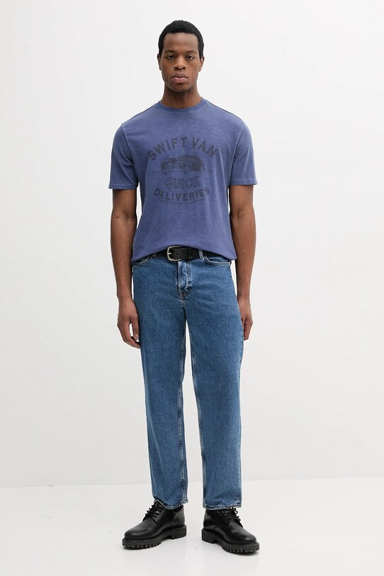 Бавовняна футболка United Colors of Benetton 3F98U109Y блакитний SS25
