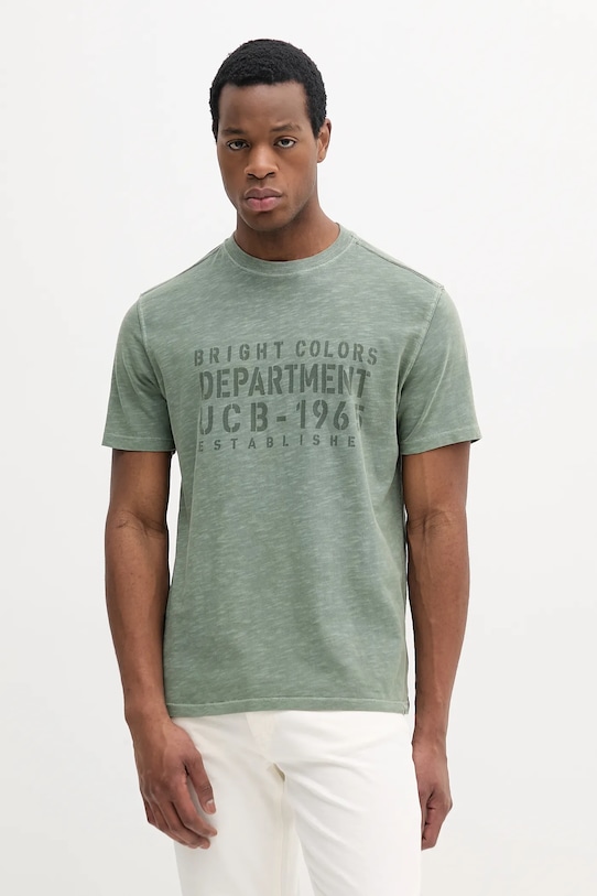 Pamučna majica United Colors of Benetton print zelena 3F98U109Y