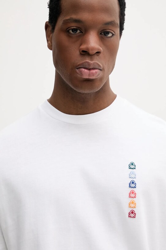 Îmbrăcăminte United Colors of Benetton tricou din bumbac 3BL0U10A1 alb