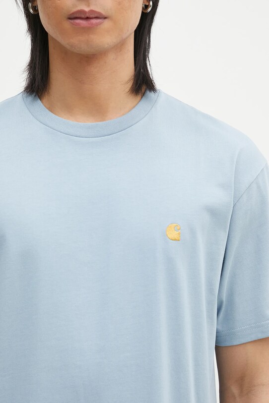 Carhartt WIP cotton t-shirt Chase turquoise I026391.2MYXX
