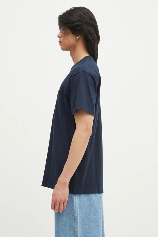 Carhartt WIP t-shirt bawełniany Chase I026391.2MZXX granatowy SS25