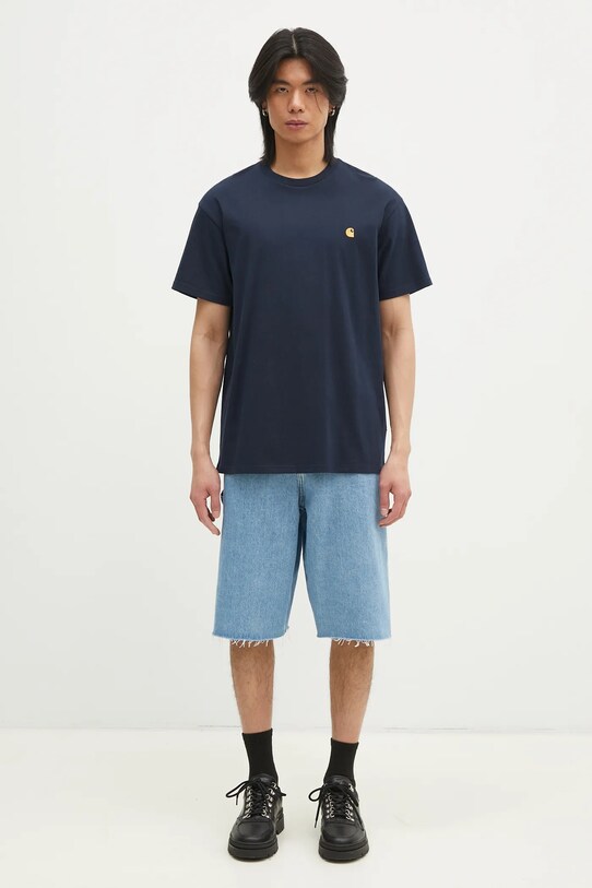 Carhartt WIP t-shirt bawełniany Chase I026391.2MZXX granatowy