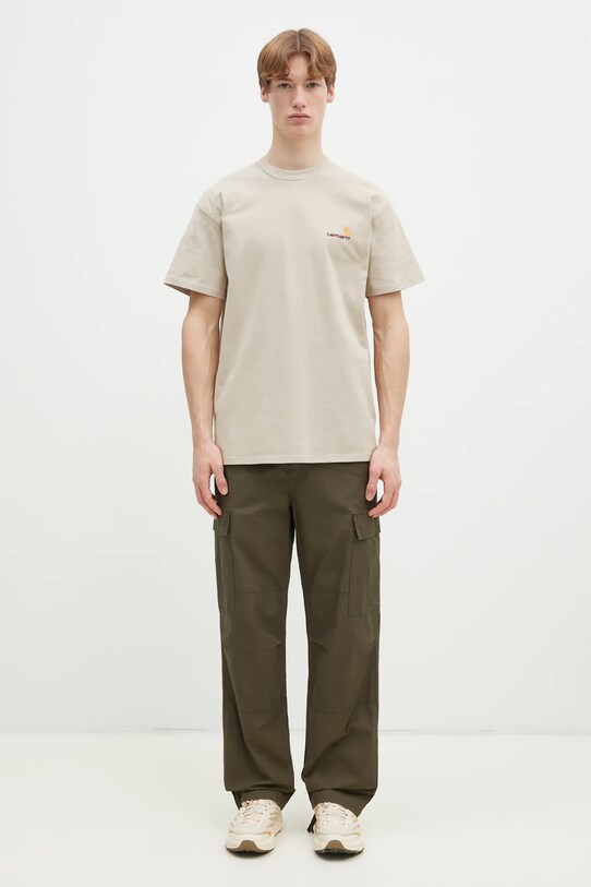 Carhartt WIP tricou din bumbac American Script bej I029956.2LPXX