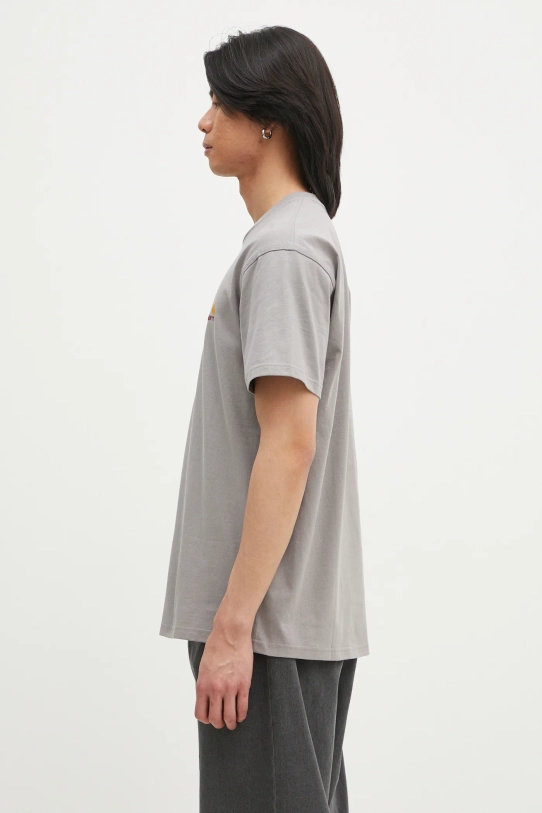 Carhartt WIP t-shirt bawełniany American Script I029956.2LRXX szary SS25