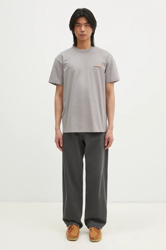 Carhartt WIP tricou din bumbac American Script I029956.2LRXX gri