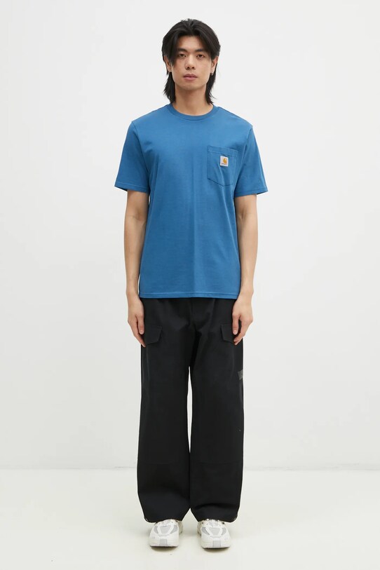 Carhartt WIP t-shirt bawełniany Pocket I030434.2LZXX granatowy