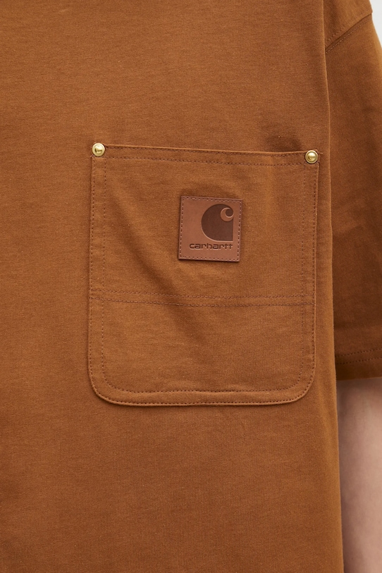 Carhartt WIP cotton t-shirt Eldon Pocket brown I034365.HZXX