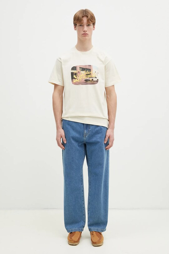 Памучна тениска Carhartt WIP Greatest Flicks I034393.05XX бежов