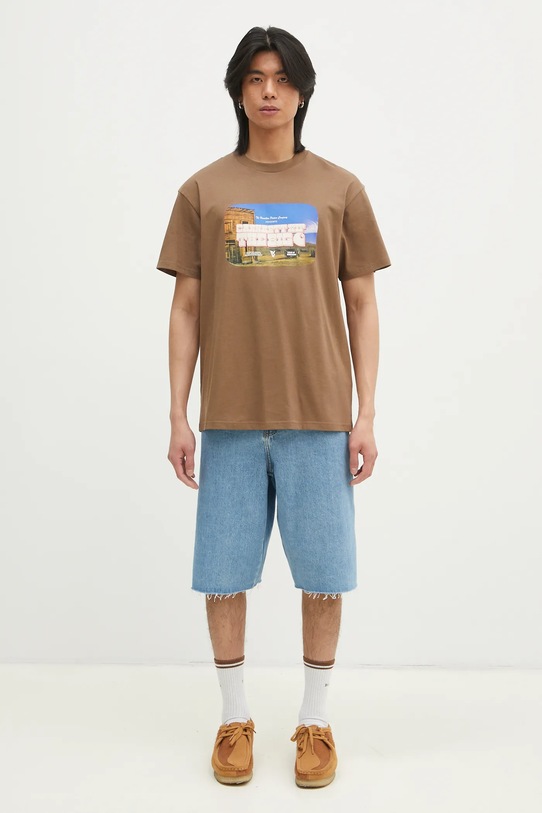 Carhartt WIP t-shirt bawełniany Greatest Flicks I034393.2LTXX brązowy