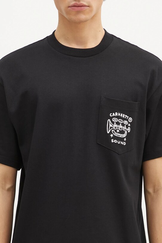 Бавовняна футболка Carhartt WIP Fragments Pocket чорний I034407.0D2XX