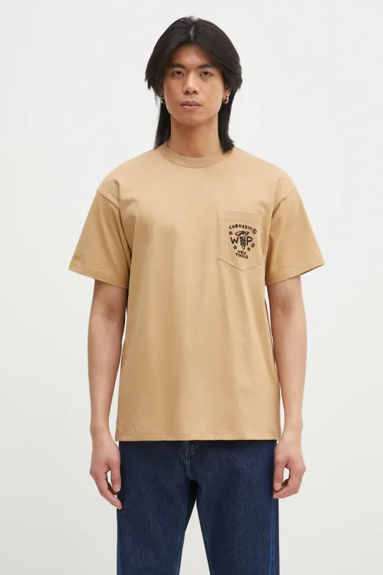 Carhartt WIP cotton t-shirt Fragments Pocket applique green I034407.0IAXX