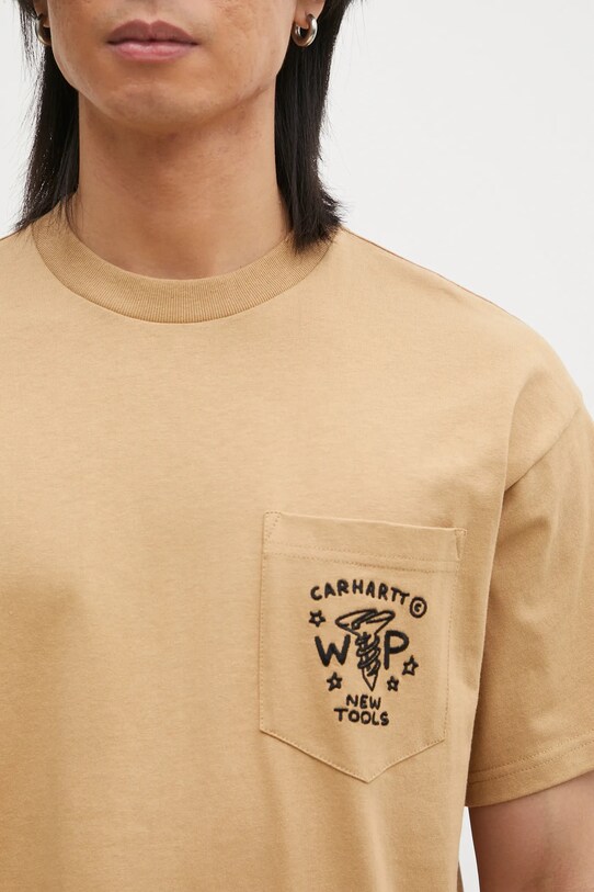 Carhartt WIP t-shirt bawełniany Fragments Pocket zielony I034407.0IAXX