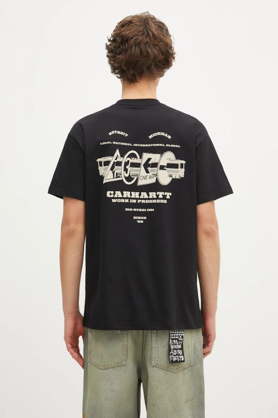 Βαμβακερό μπλουζάκι Carhartt WIP Runaway κανονικό μαύρο I034409.K02XX