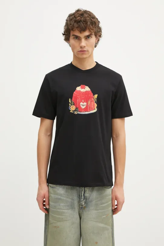 Памучна тениска Carhartt WIP Pudding стандартна черен I034434.89XX