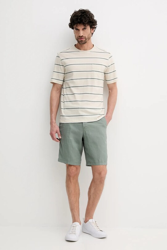 Футболка с примесью льна United Colors of Benetton 32UZU10A7 бежевый SS25
