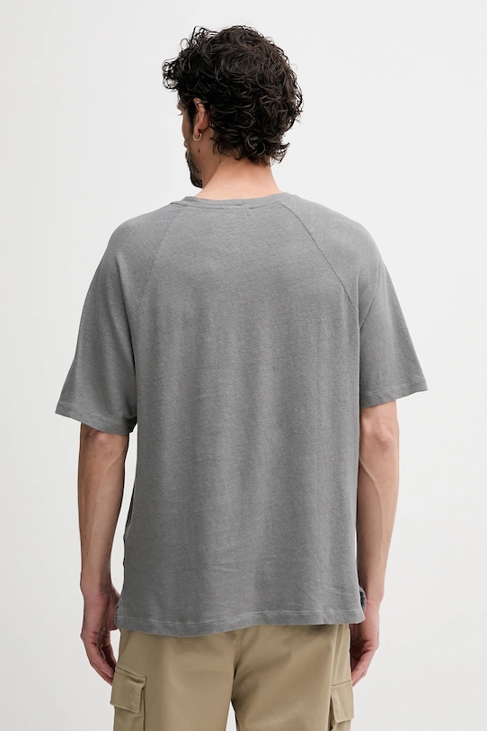 Odzież United Colors of Benetton t-shirt lniany 3UTFU10A5 szary