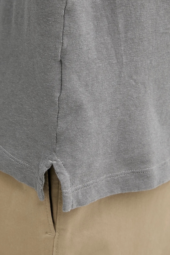 United Colors of Benetton t-shirt lniany 3UTFU10A5 szary