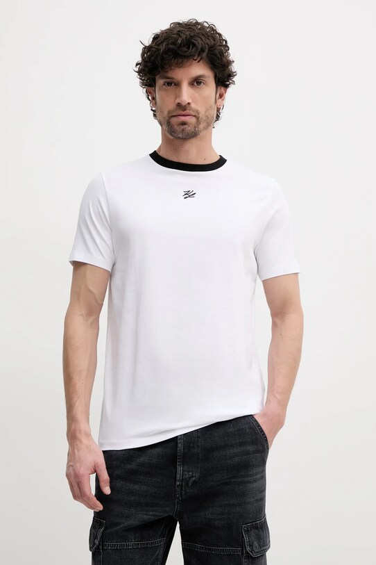 Μπλουζάκι Karl Lagerfeld με ελαστάν λευκό 552235.755032