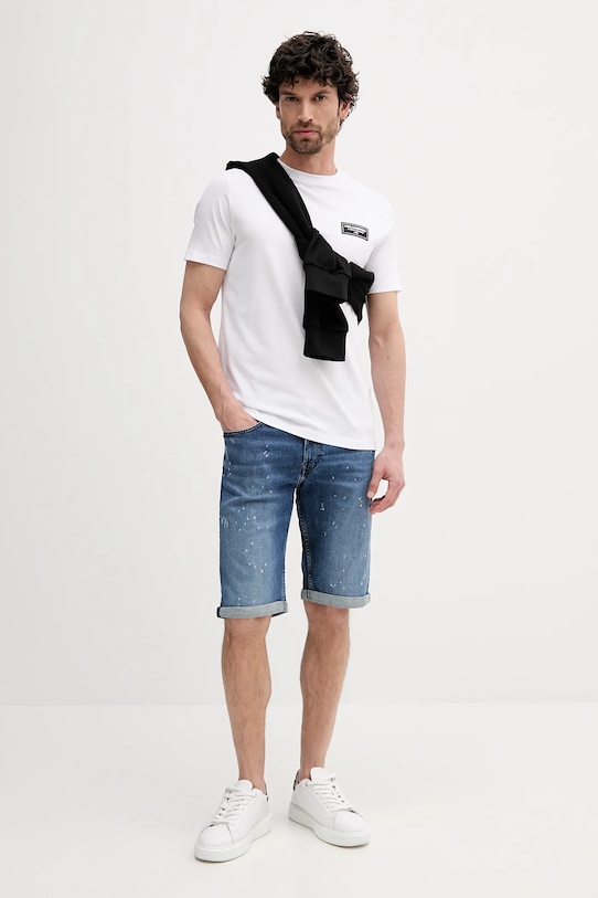 Βαμβακερό μπλουζάκι Karl Lagerfeld 552224.755052 λευκό SS25