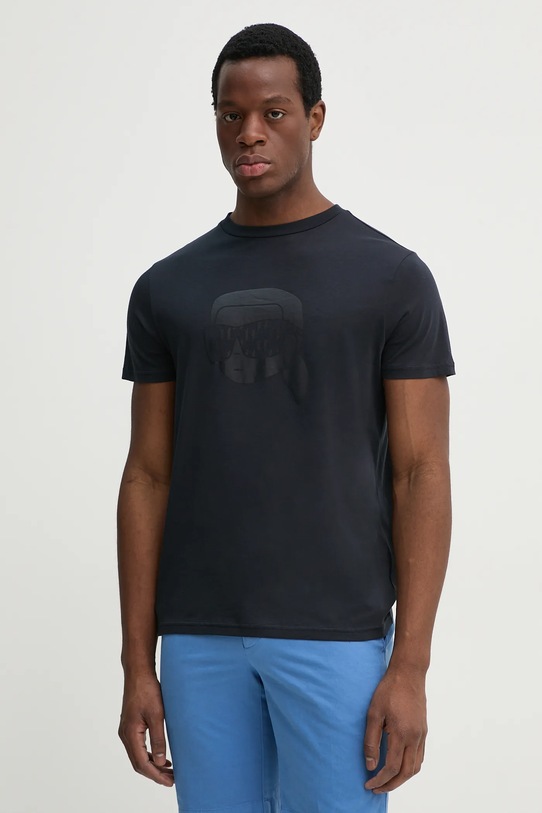 Karl Lagerfeld tricou din bumbac print bleumarin 552251.755076