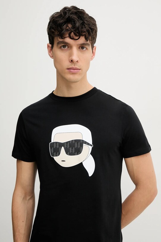 Karl Lagerfeld tricou din bumbac negru 552251.755073