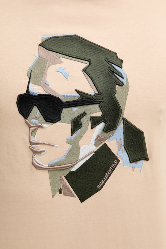 Bavlněné tričko Karl Lagerfeld béžová 552241.755067