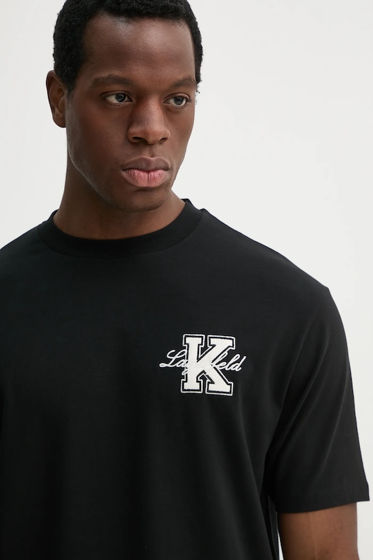 Бавовняна футболка Karl Lagerfeld чорний 552221.755148