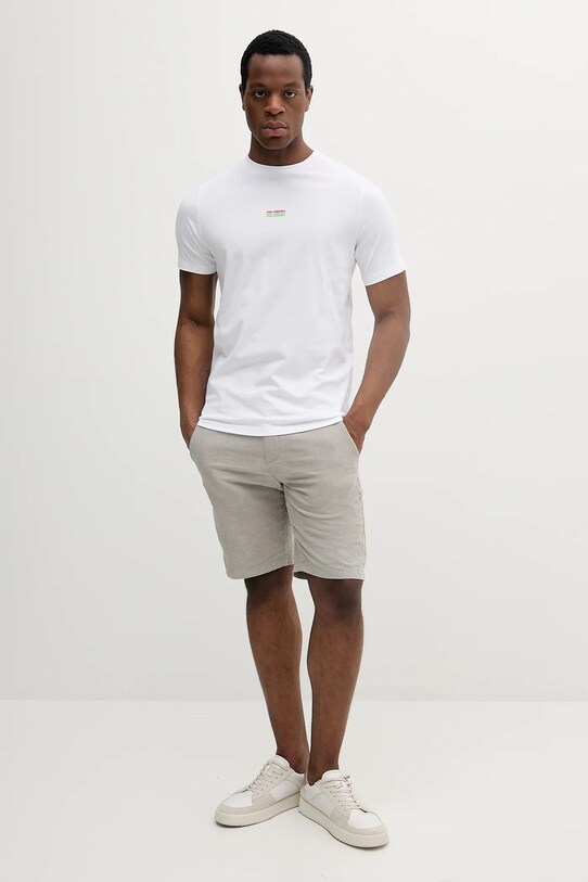 Bombažna kratka majica Karl Lagerfeld 552224.755031 bela SS25